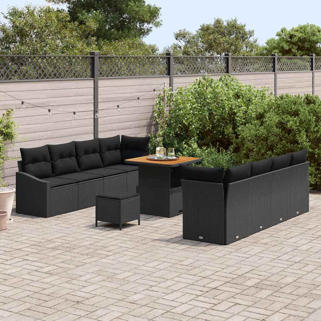 Garten-Sofa-Set 11 stk. 10-Sitzanzahl Schwarz