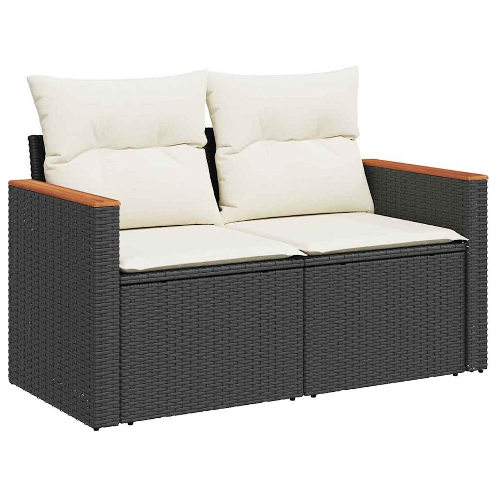 Gartensofa-set 9 stk. 6-Sitzanzahl Schwarz Poly Rattan