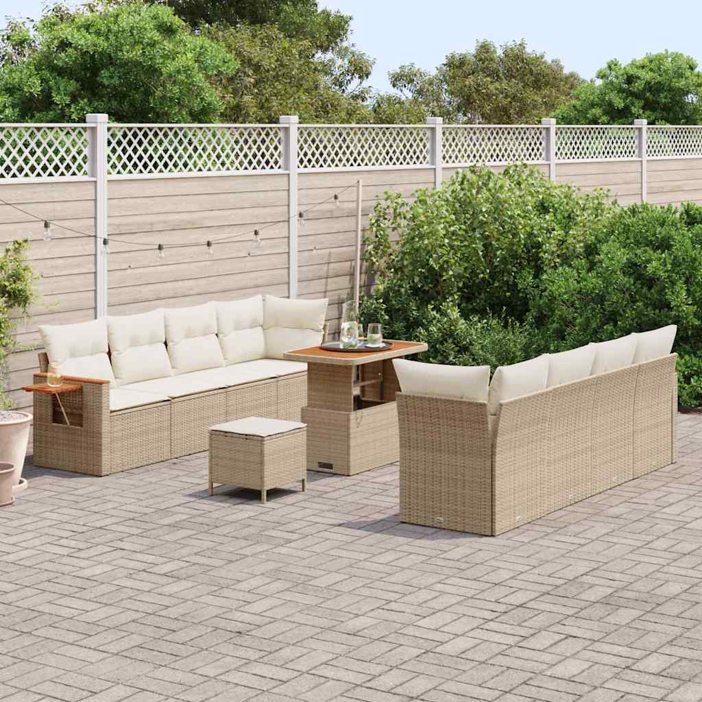 Gartensofa-set 12 stk. 10-Sitzanzahl Beige und Creme