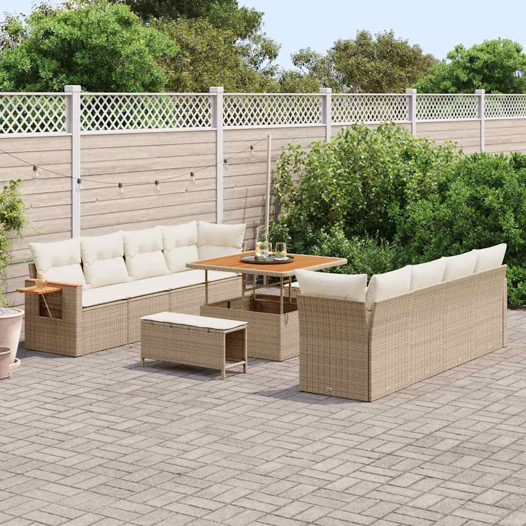 Gartensofa-set 12 stk. 12-Sitzanzahl Beige und Creme