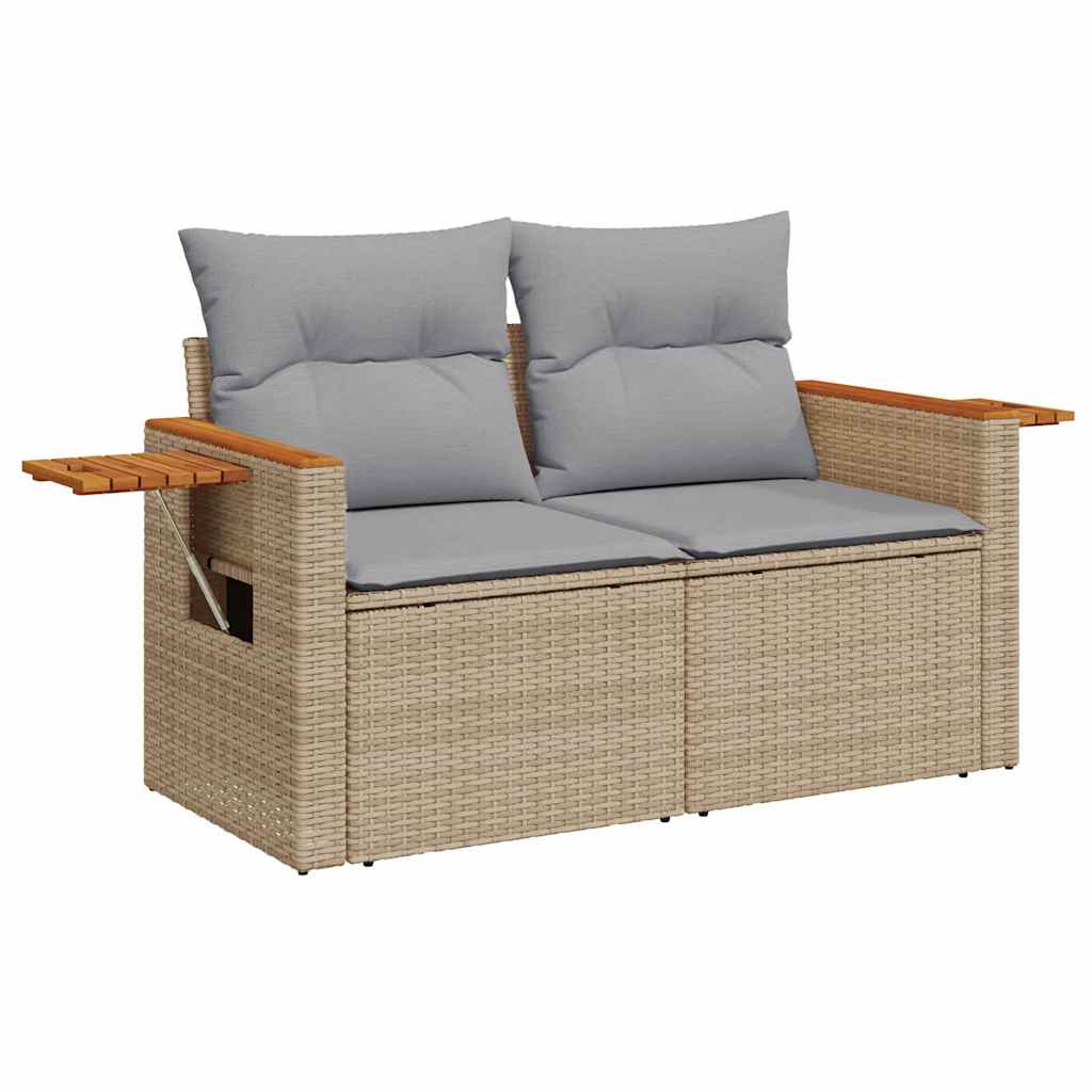 Gartensofa-set 10 Stk. 9-Sitzanzahl Beige und Hellgrau