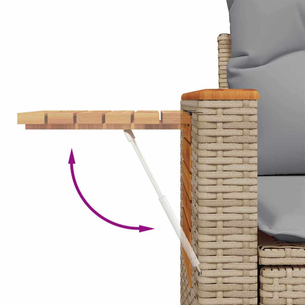 Gartensofa-set 10 Stk. 9-Sitzanzahl Beige und Hellgrau