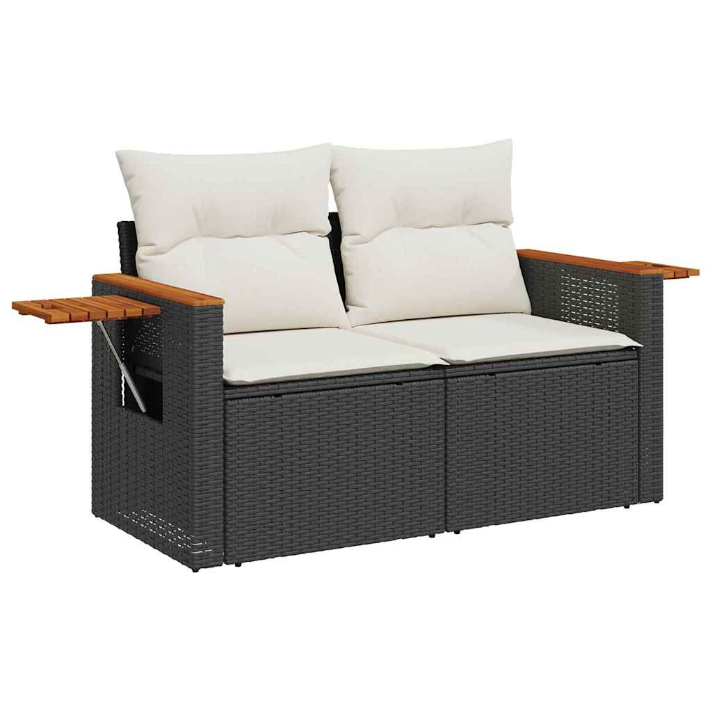 Gartensofa-set 12 stk. 8-Sitzanzahl Schwarz und Creme