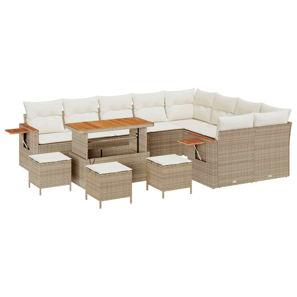 Gartensofa-set 14 Stk. 10-Sitzanzahl Beige und Creme