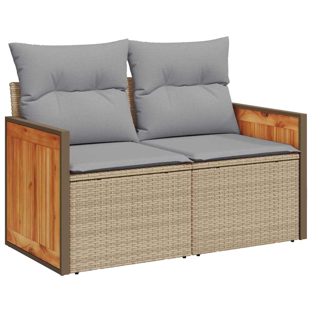 Gartensofa-set 9 stk. 7-Sitzanzahl Beige und Hellgrau