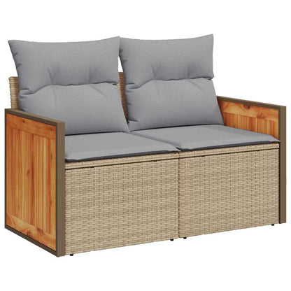 Gartensofa-set 9 stk. 7-Sitzanzahl Beige und Hellgrau