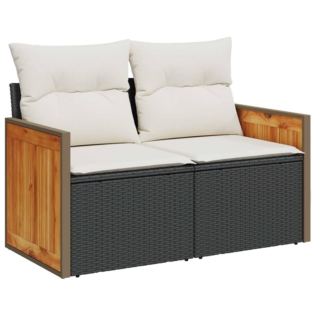 Gartensofa-set 11 stk. 7-Sitzanzahl Schwarz und Creme