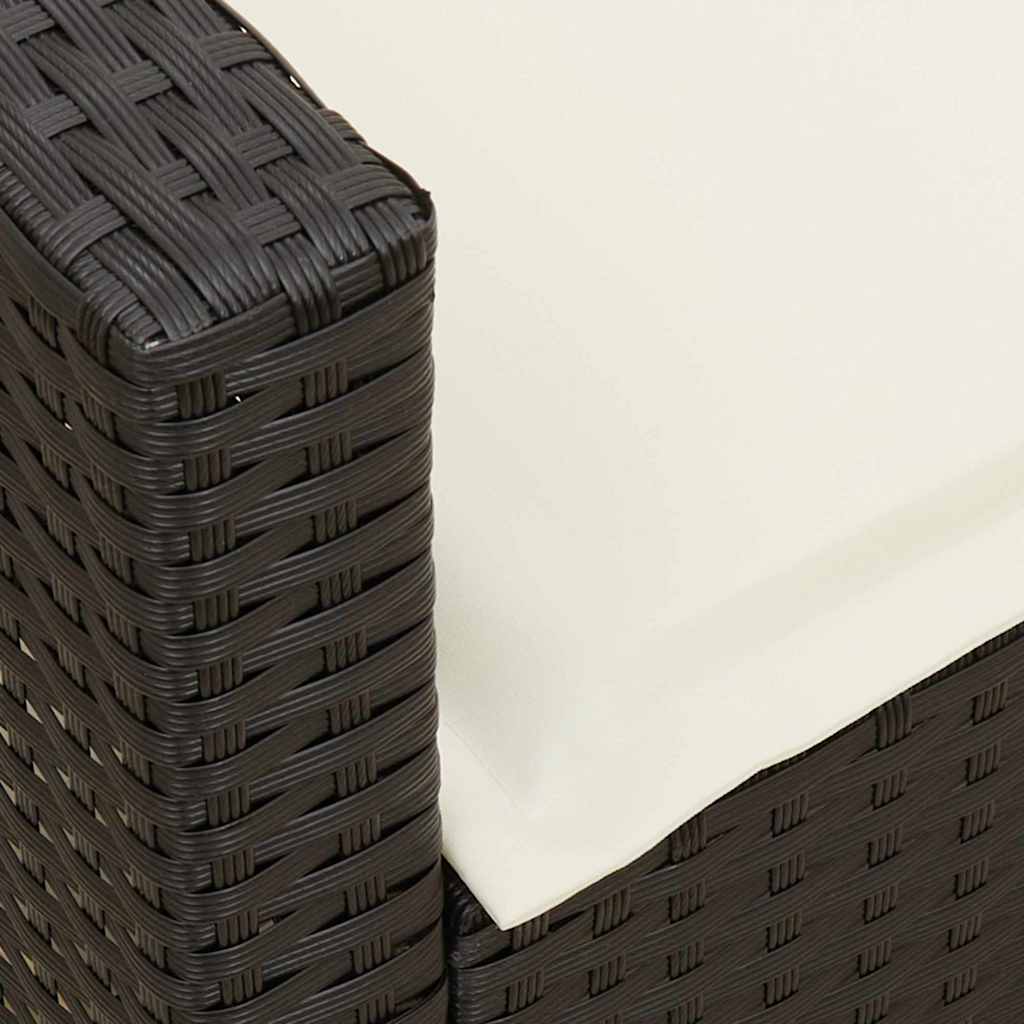 4tlg. Garten-Sofagarnitur mit Kissen L-Form Schwarz Poly Rattan