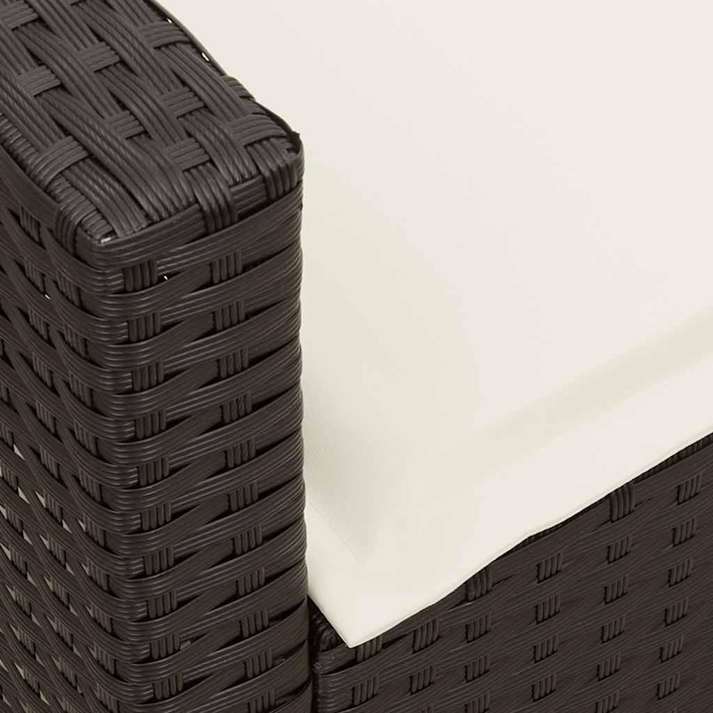 Gartensofa mit Kissen Schwarz Poly Rattan