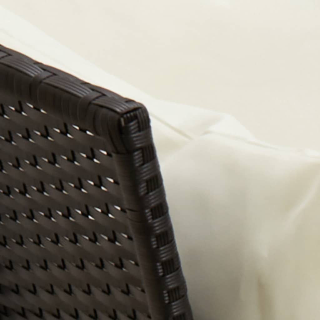 4-tlg. Garten-Sofagarnitur mit Kissen Schwarz Poly Rattan