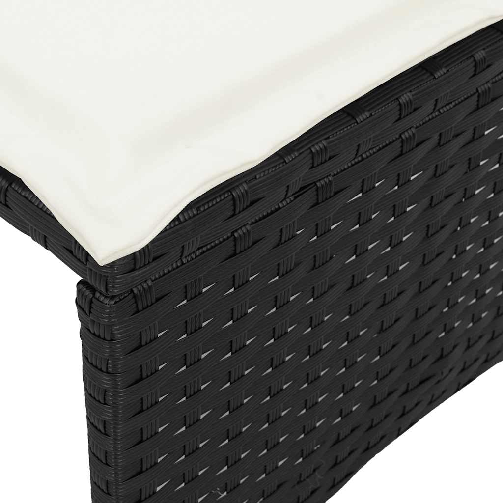 4-tlg. Garten-Sofagarnitur mit Kissen Schwarz Poly Rattan