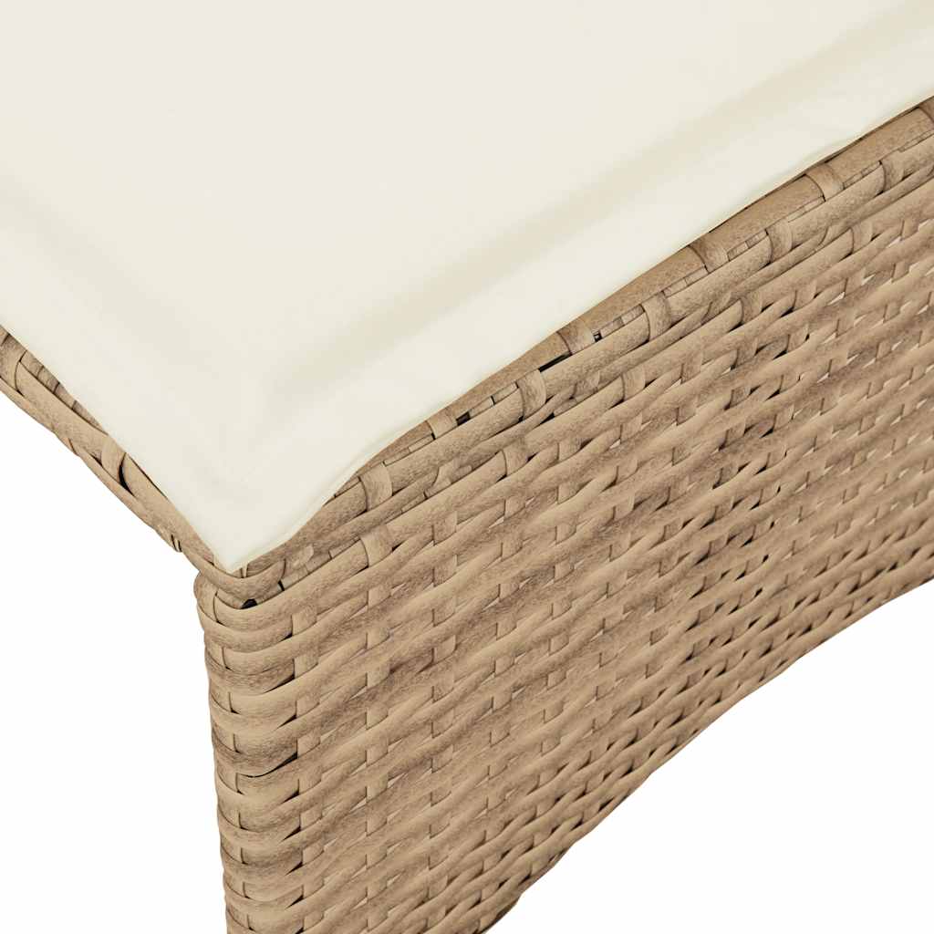 4-tlg. Garten-Sofagarnitur mit Kissen Beige Poly Rattan