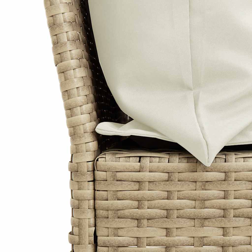 5-tlg. Garten-Sofagarnitur mit Kissen Beige Poly Rattan