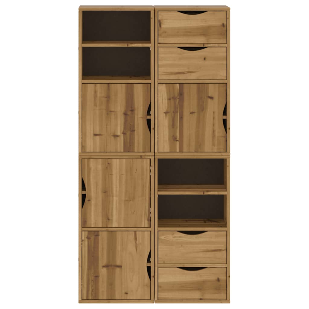 Beistellschränke 4 Stk. ODDA 40x24x79 cm Massivholz Kiefer