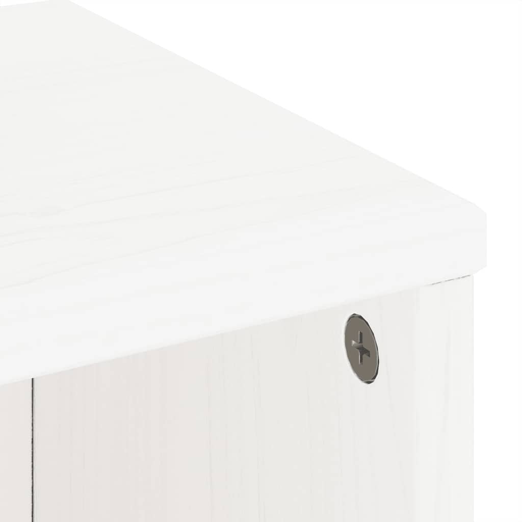 5-tlg. Wohnwand mit Stauraum ODDA Weiß Massivholz Kiefer