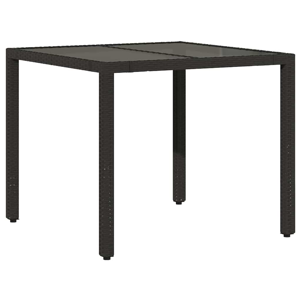Garten Essgruppe 3 pcs Schwarz Poly-Rattan