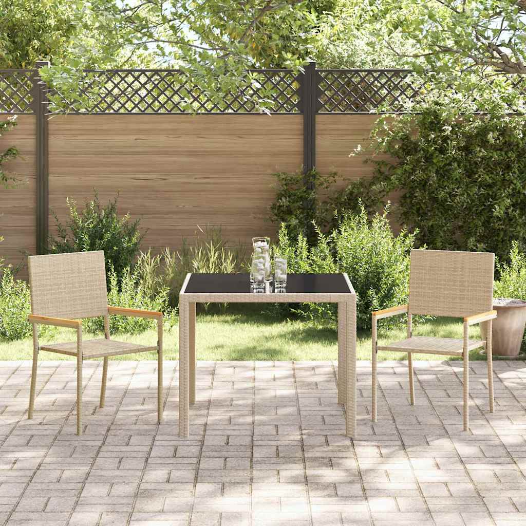 Garten Essgruppe 3 stk. Beige Poly-Rattan