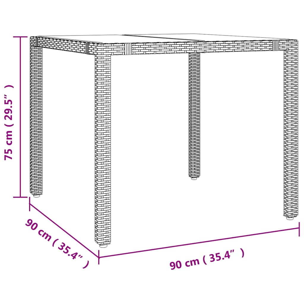 Garten Essgruppe 3 stk. Beige Poly-Rattan