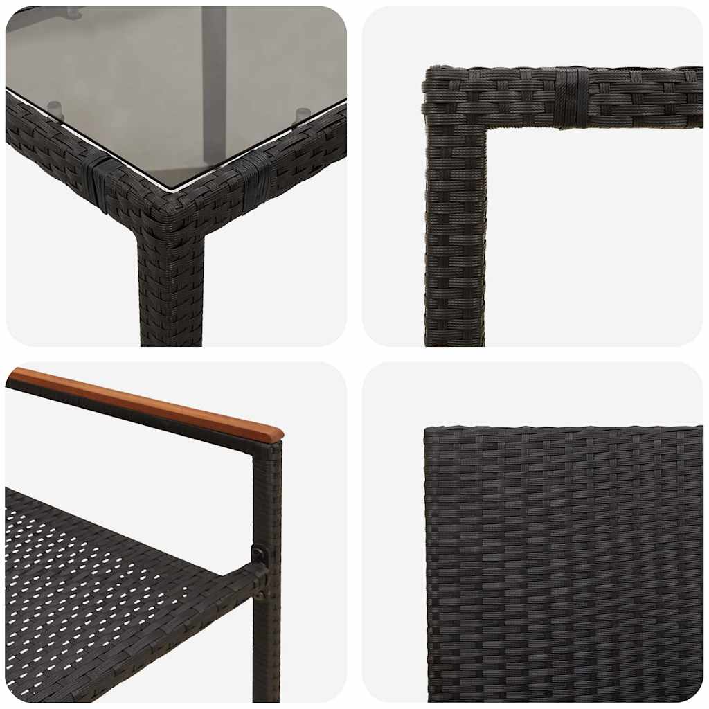 Garten Essgruppe 5 pcs Schwarz Poly-Rattan