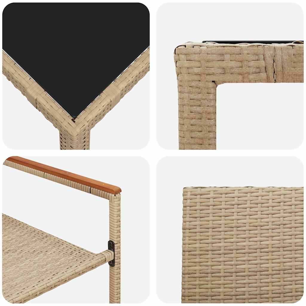 Garten Essgruppe 5 stk. Beige Poly-Rattan