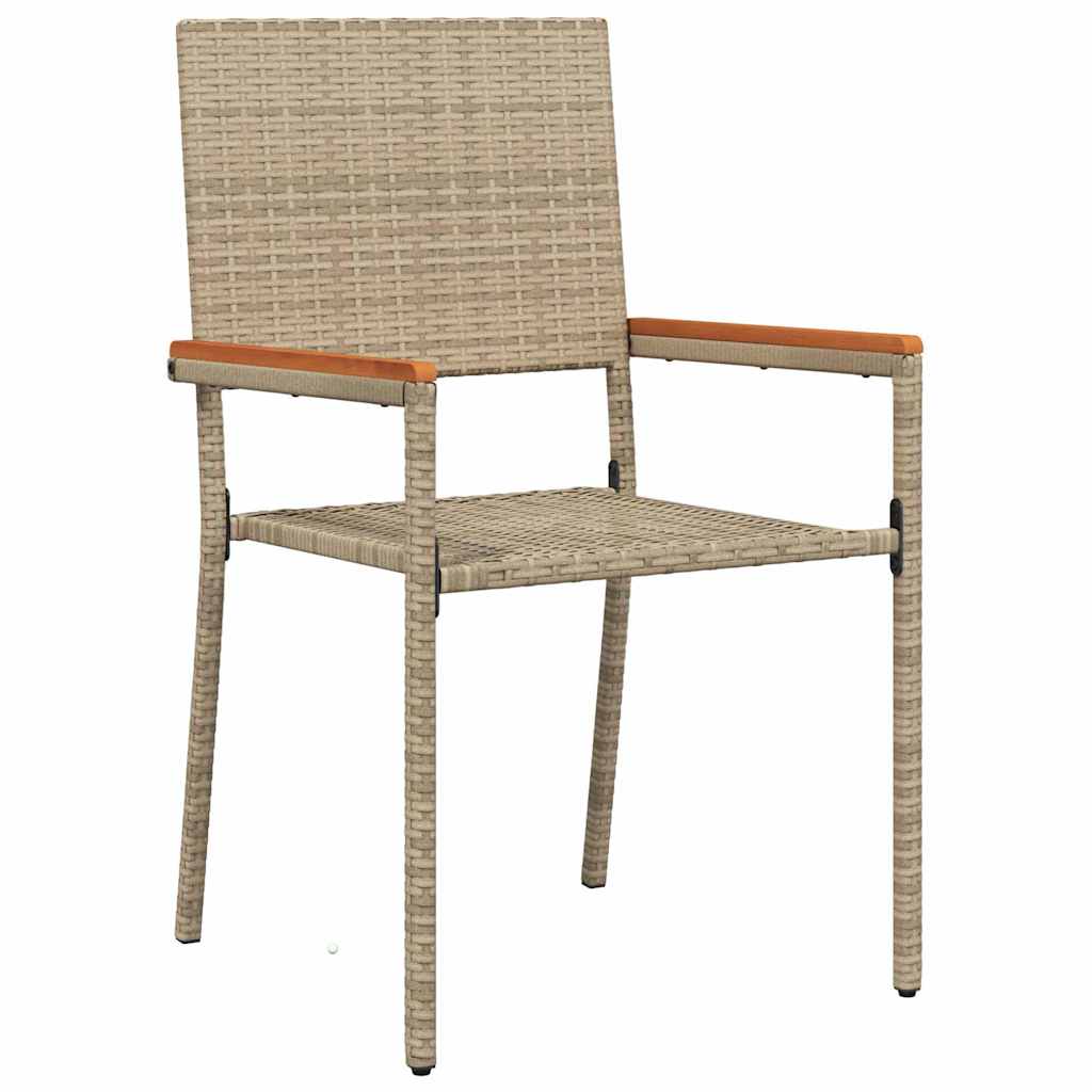 Garten Essgruppe 5 stk. Beige Poly-Rattan