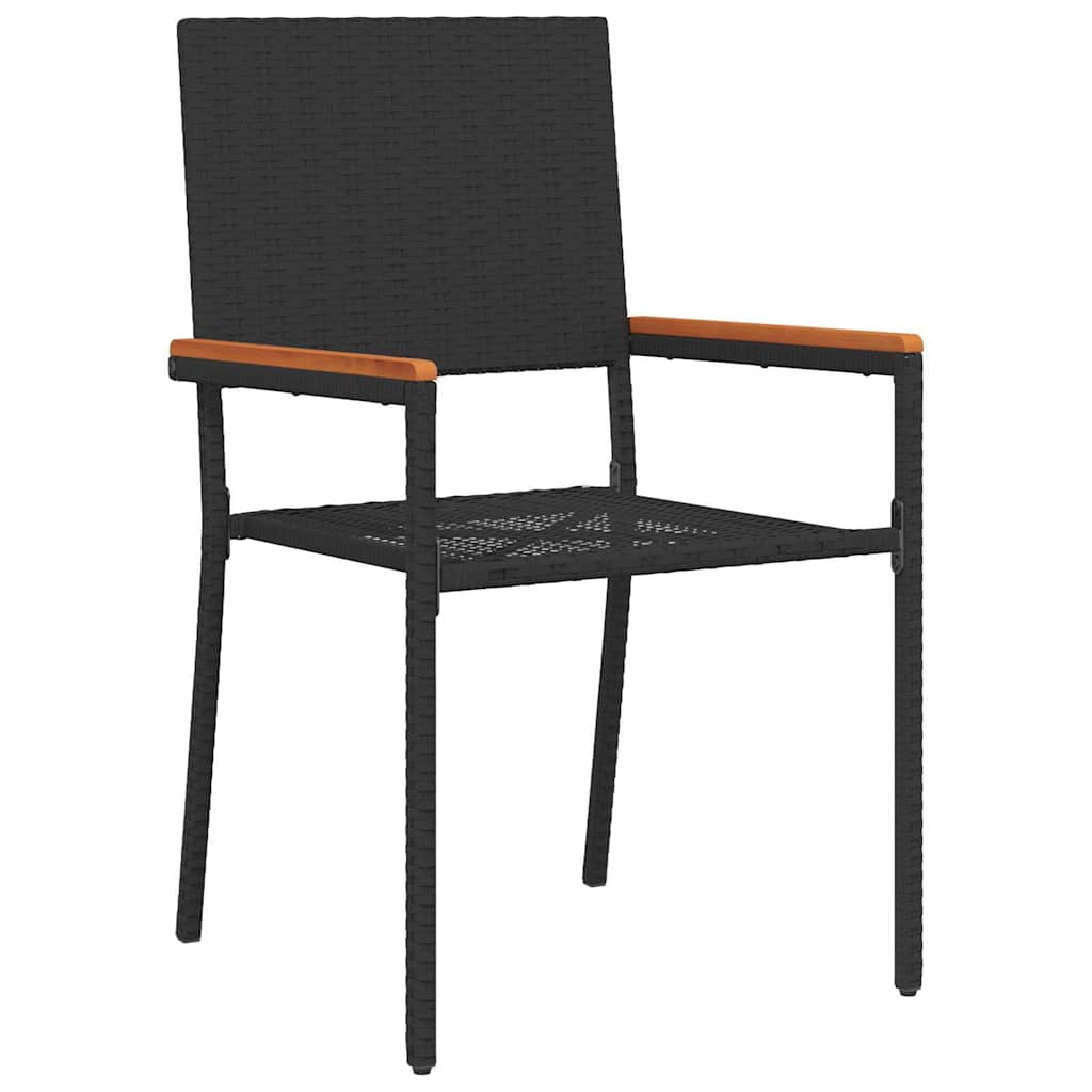 Garten Essgruppe 5 pcs Schwarz Poly-Rattan