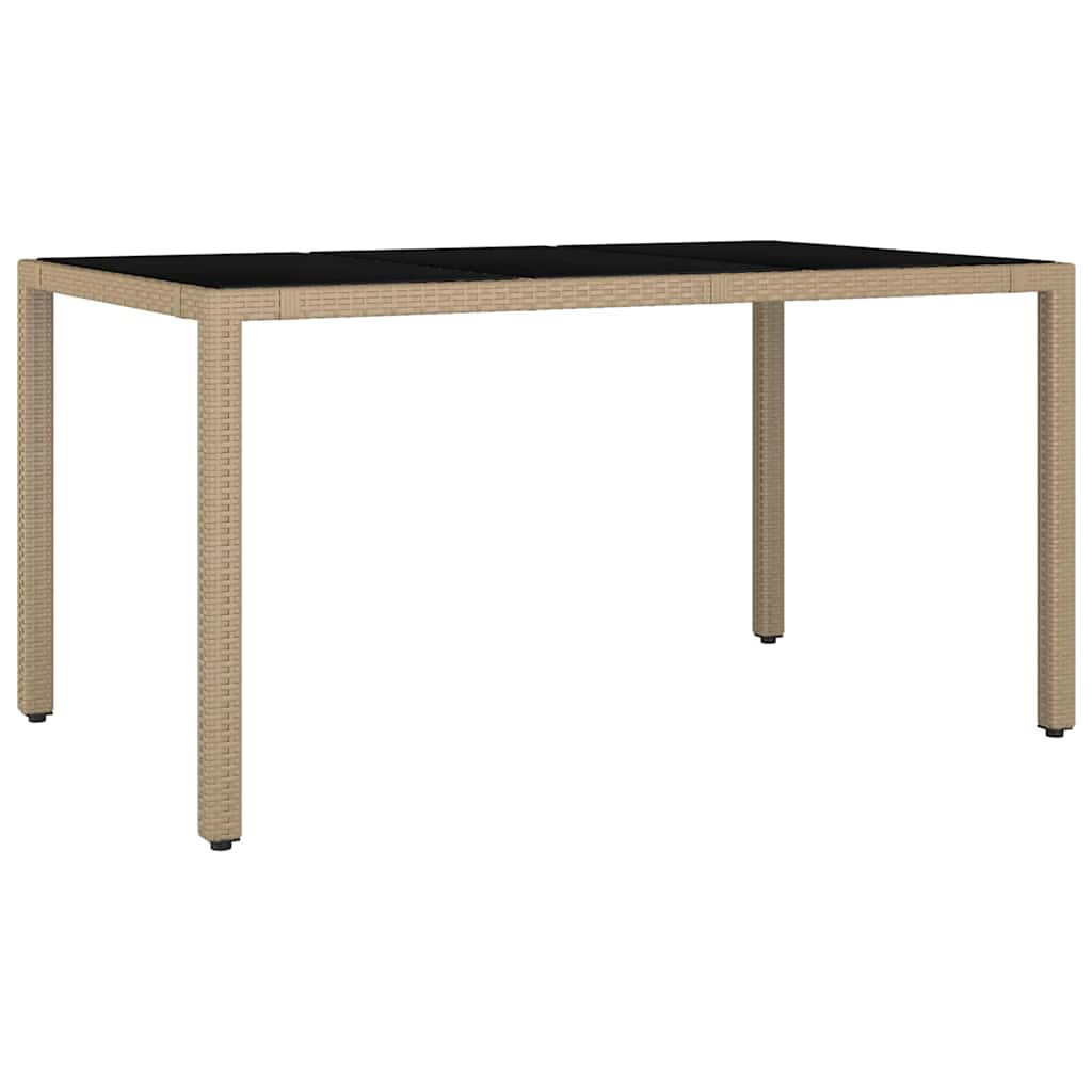 Garten Essgruppe 7 Stk. Beige Poly-Rattan