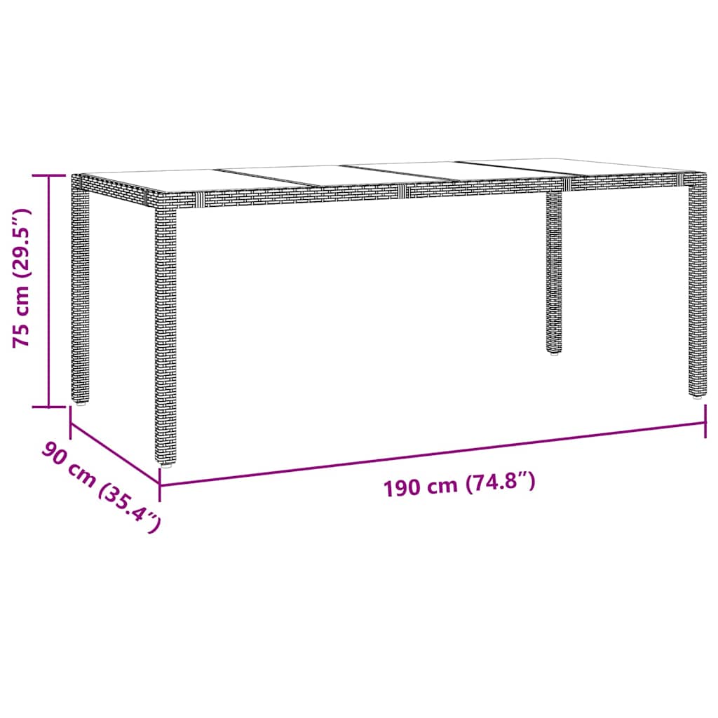 Garten Essgruppe 9 stk. Beige Poly-Rattan