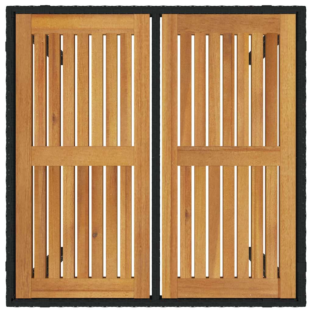 Garten Essgruppe 3 pcs Schwarz Poly-Rattan