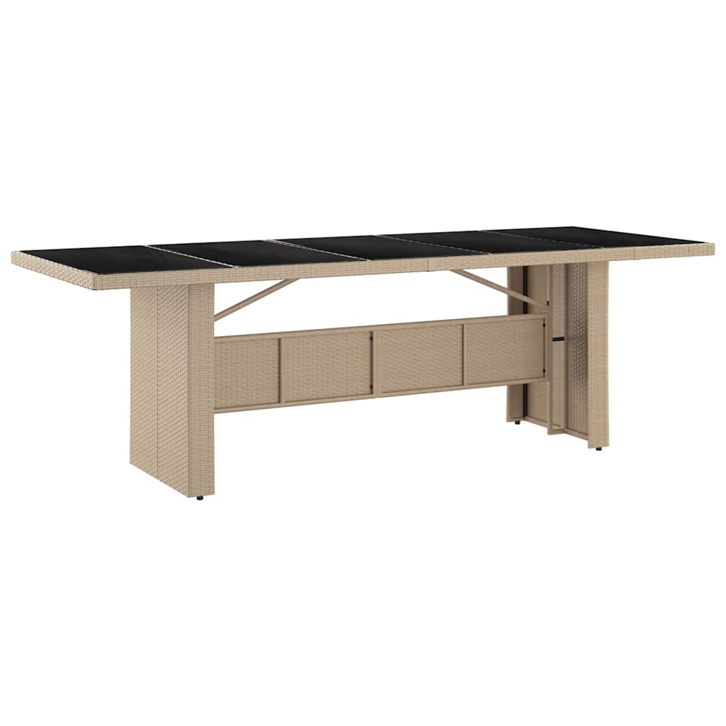 Garten Essgruppe 9 stk. Beige Poly-Rattan