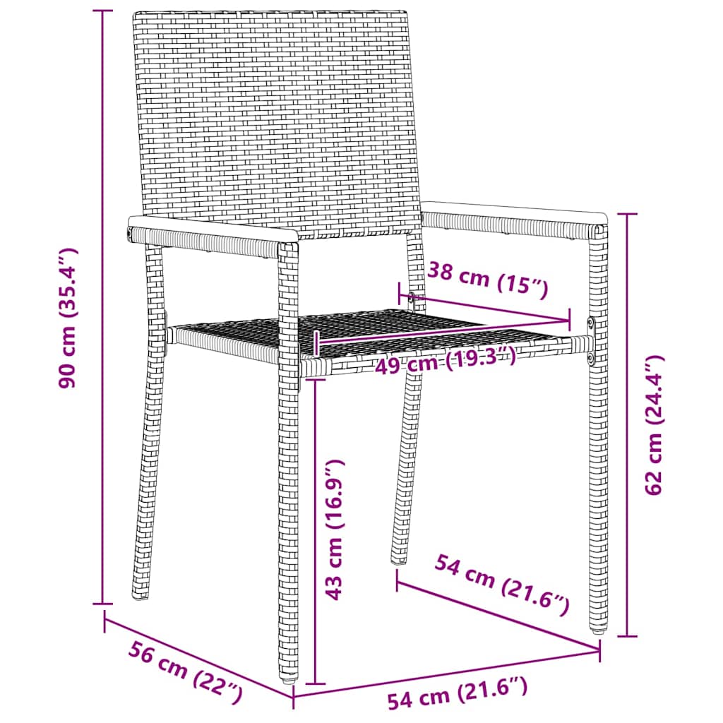 Garten Essgruppe 9 stk. Beige Poly-Rattan