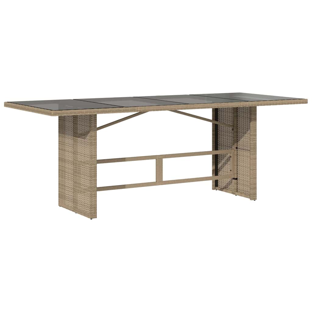 Garten Essgruppe 9 stk. Beige Poly-Rattan