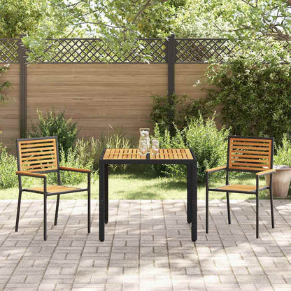 Garten Essgruppe 3 stk. Schwarz und Braun Poly-Rattan