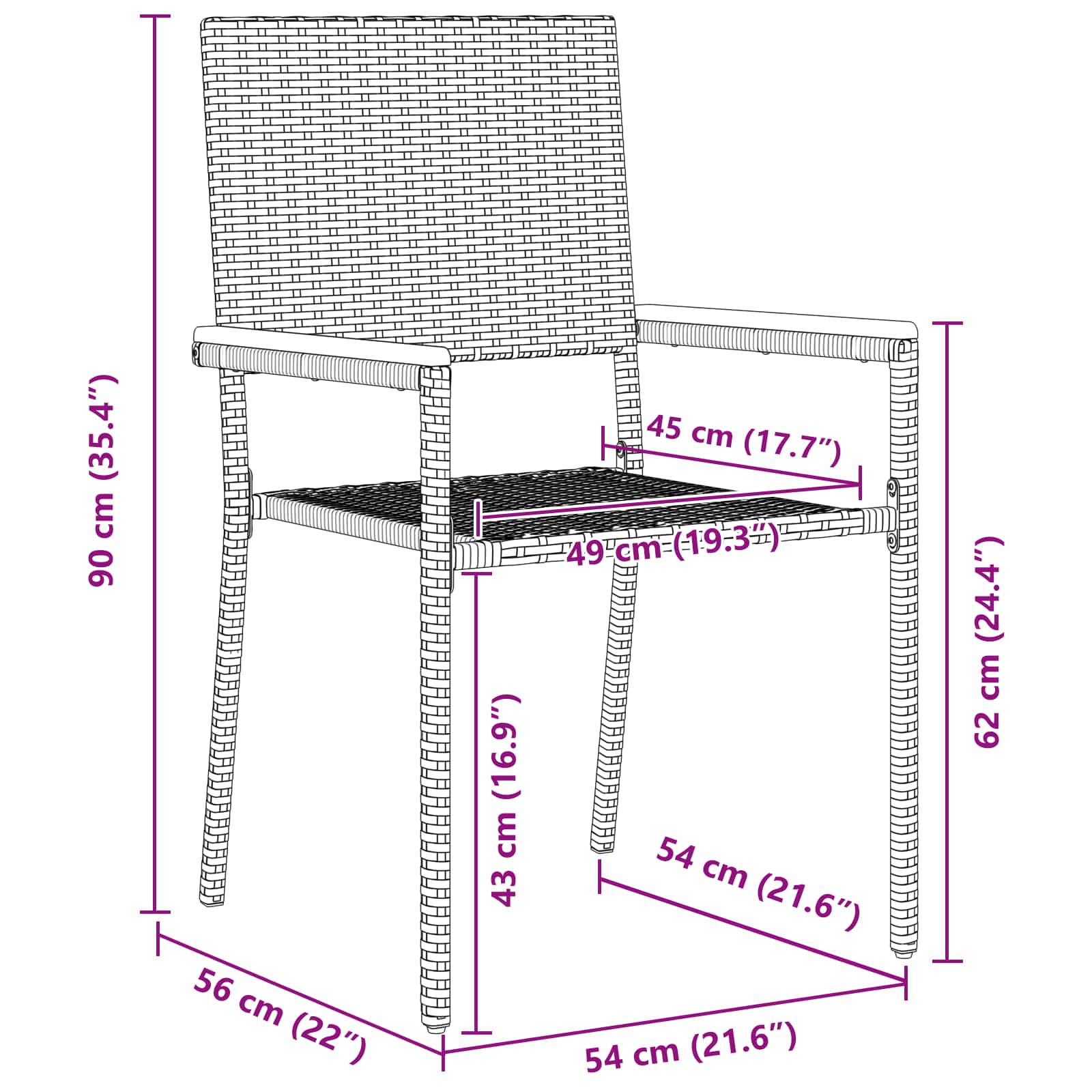 Garten Essgruppe 3 Stk. Grau und Braun Poly-Rattan