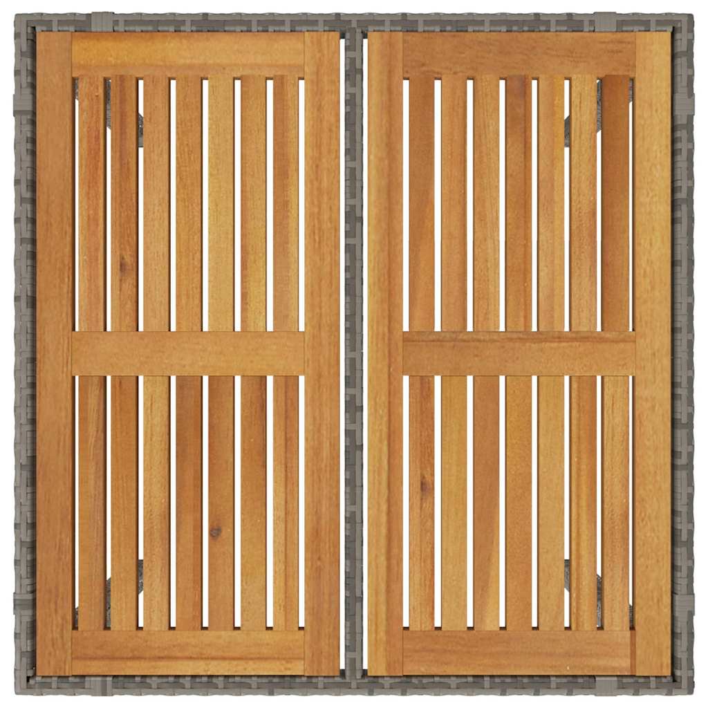 Garten Essgruppe 3 Stk. Grau und Braun Poly-Rattan