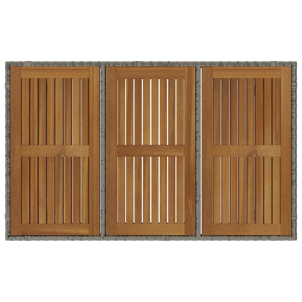 Garten Essgruppe 7 Stk. Grau und Braun Poly-Rattan