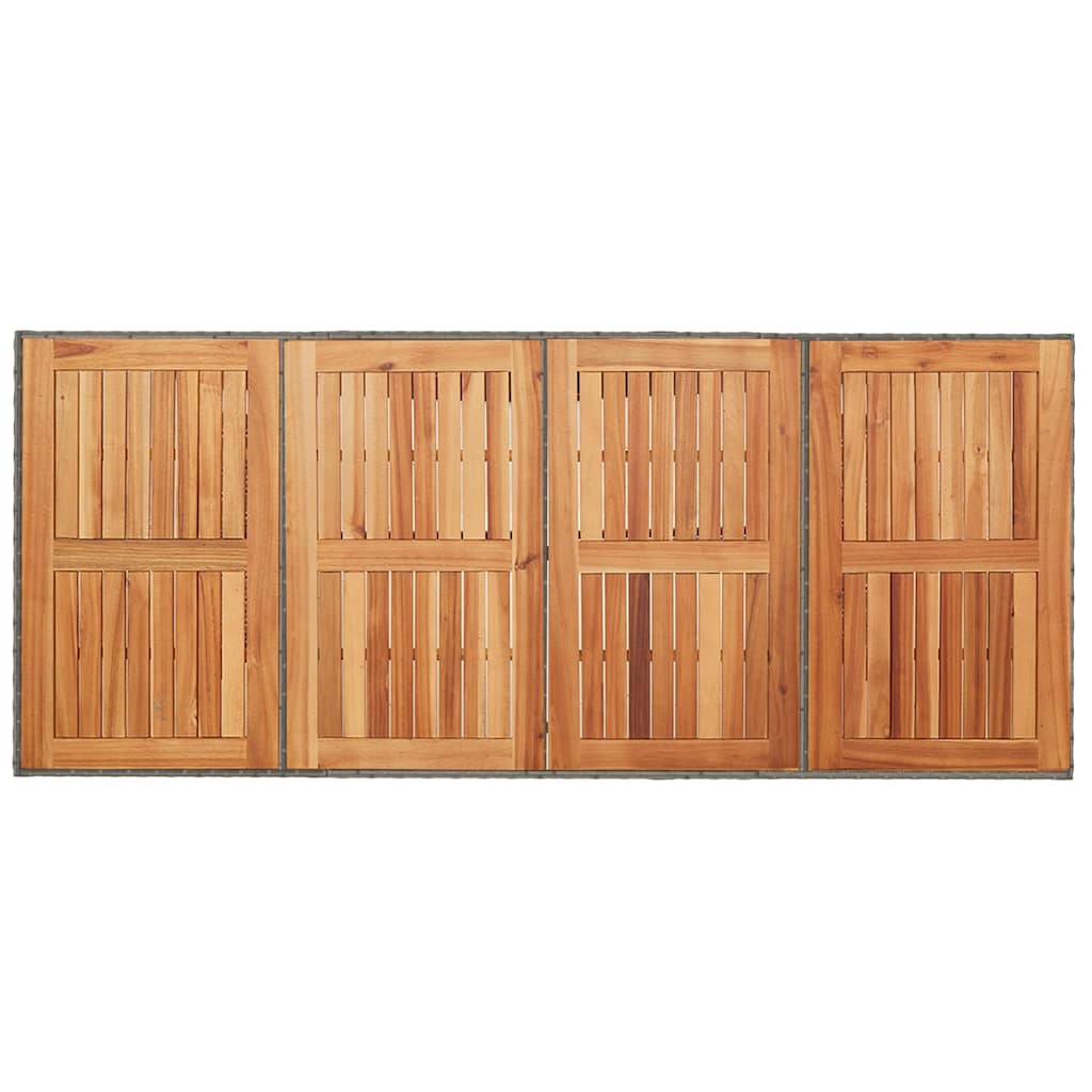 Garten Essgruppe 7 stk. Grau und Braun Poly-Rattan