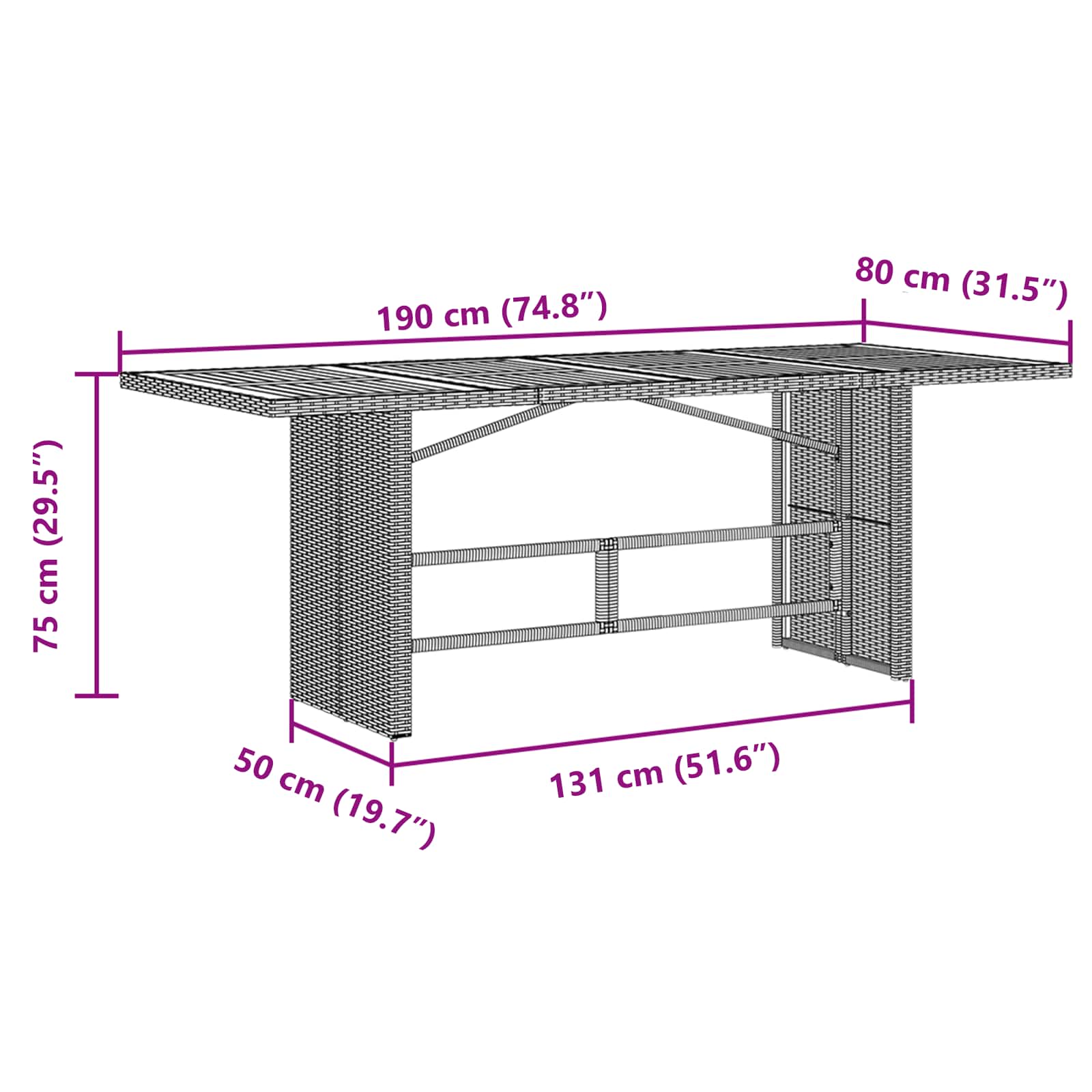 Garten Essgruppe 9 stk. Grau und Braun Poly-Rattan
