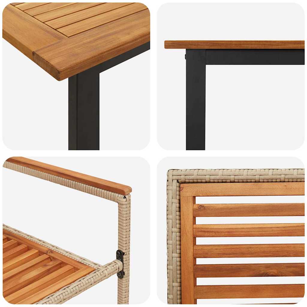Garten Essgruppe 5 stk. Beige Massivholz Akazie
