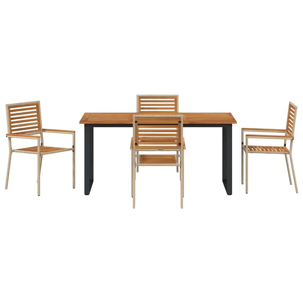 Garten Essgruppe 5 stk. Beige Massivholz Akazie