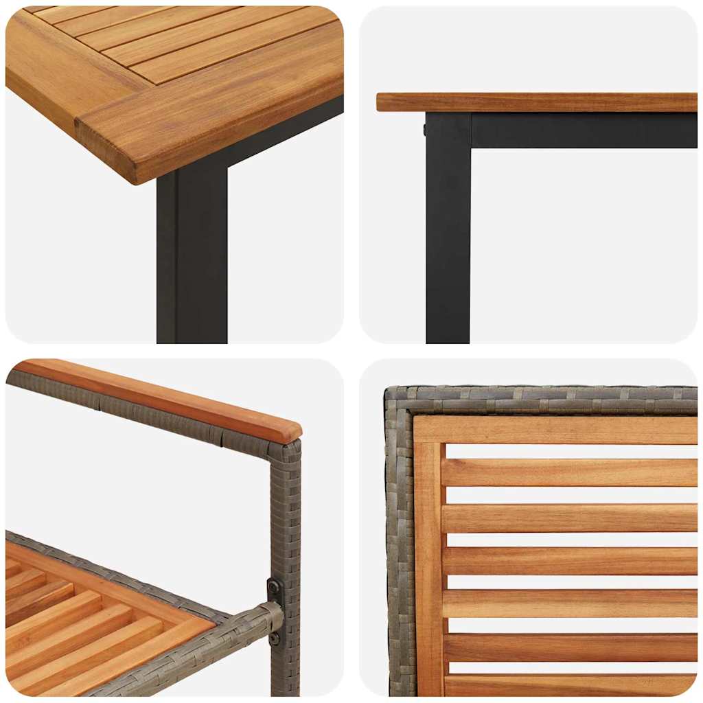 Garten Essgruppe 7 pcs Grau Massivholz Akazie