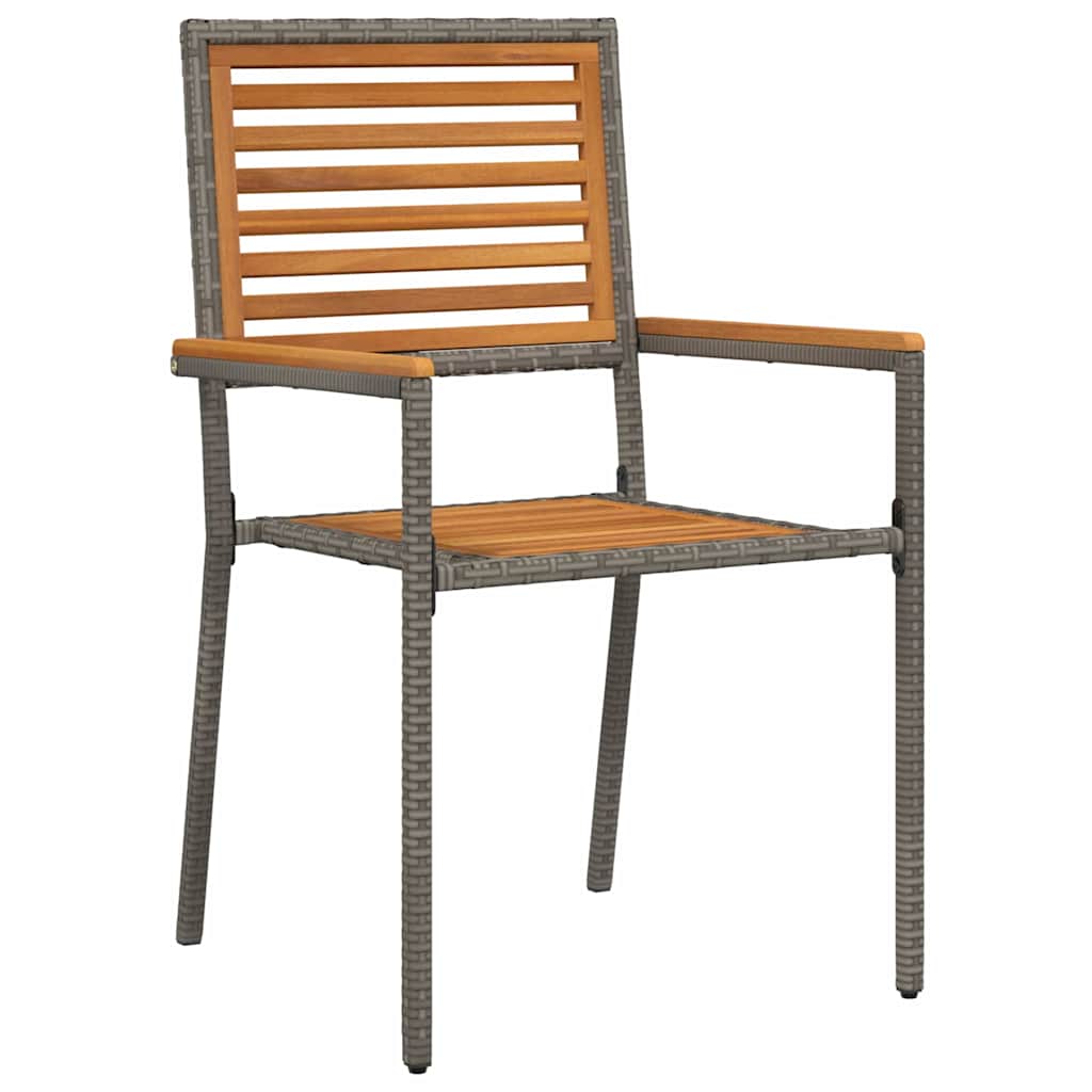 Garten Essgruppe 5 stk. Grau und Braun Poly-Rattan