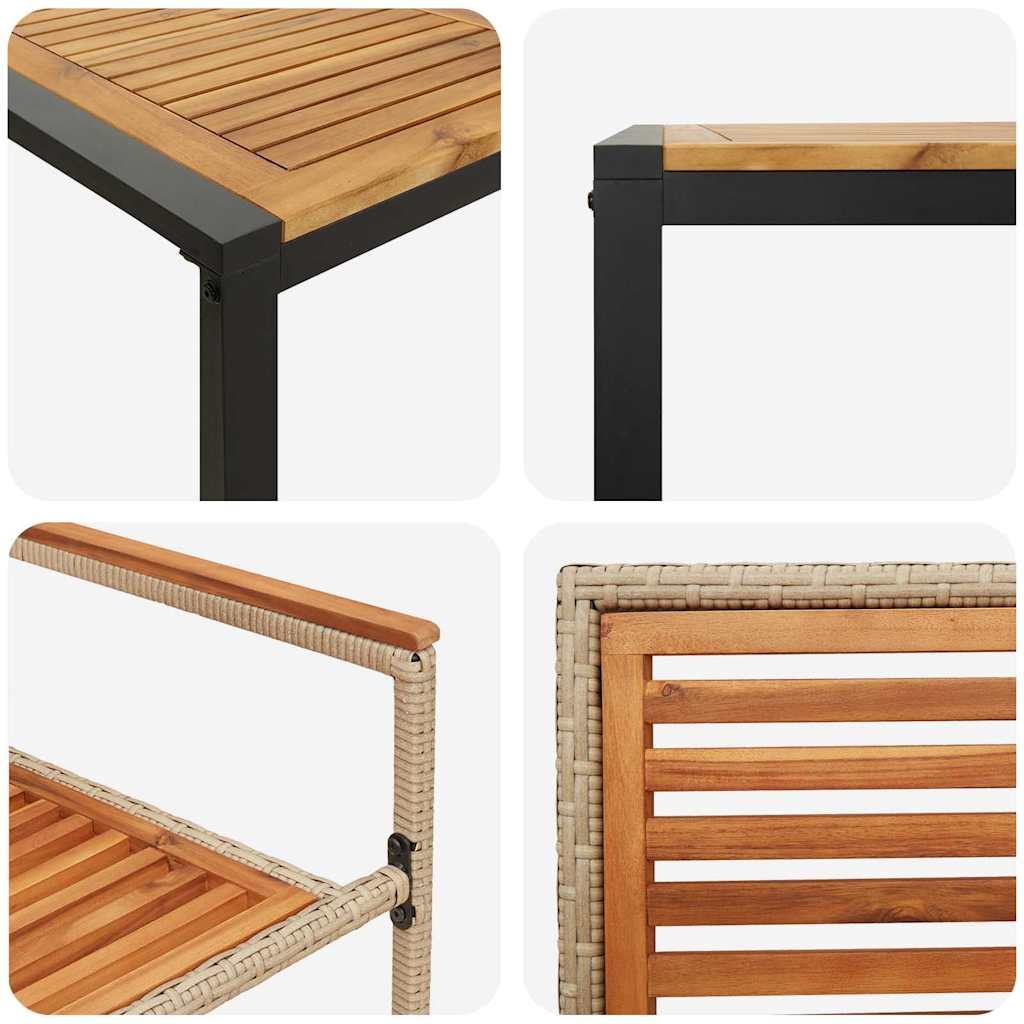 Garten Essgruppe 5 Stk. Beige und Braun Poly-Rattan