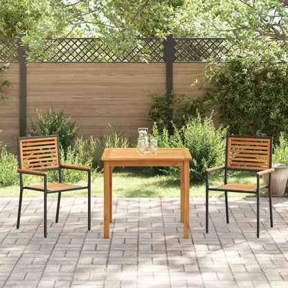 Garten Essgruppe 3 stk. Schwarz Massivholz Akazie