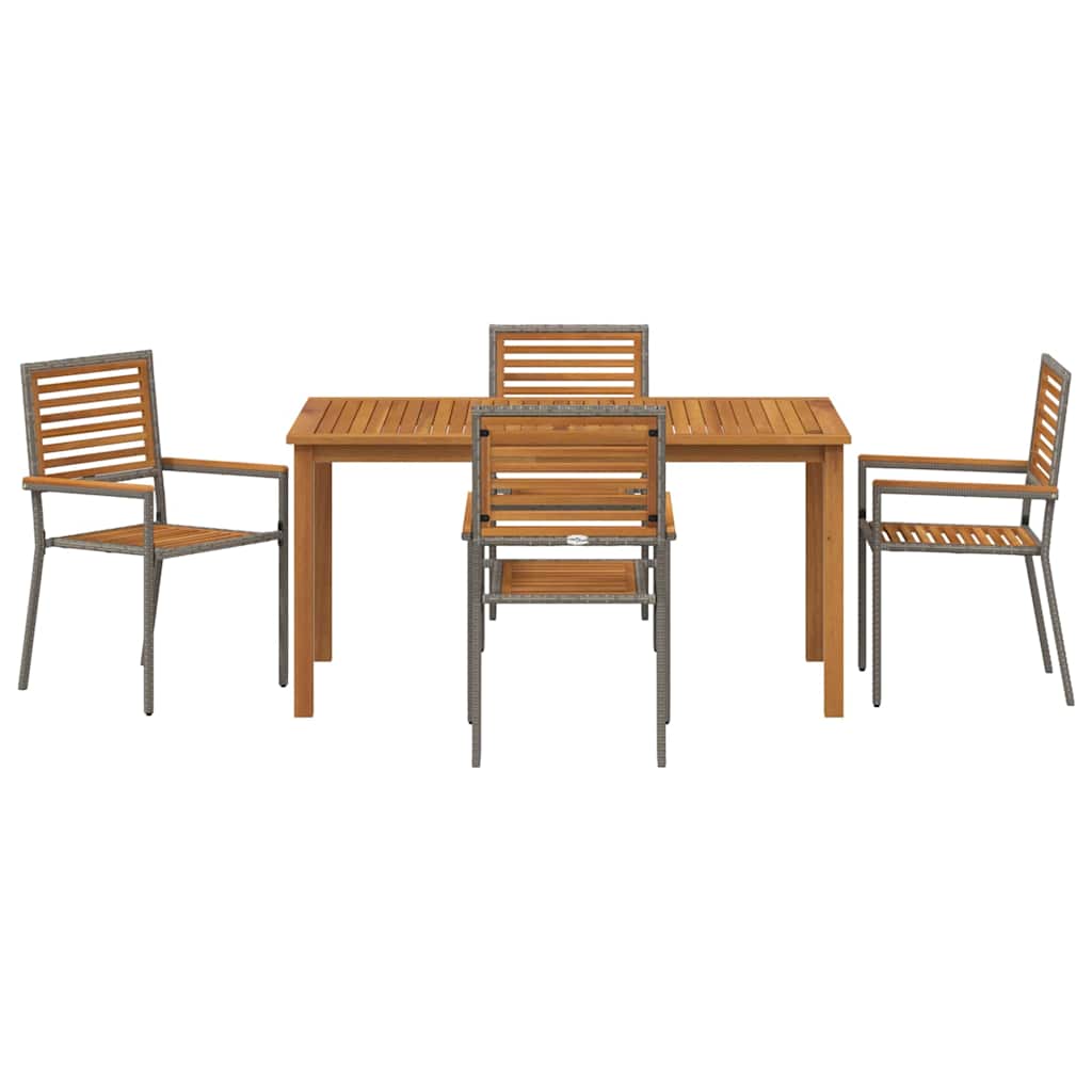 Garten Essgruppe 5 pcs Grau Massivholz Akazie