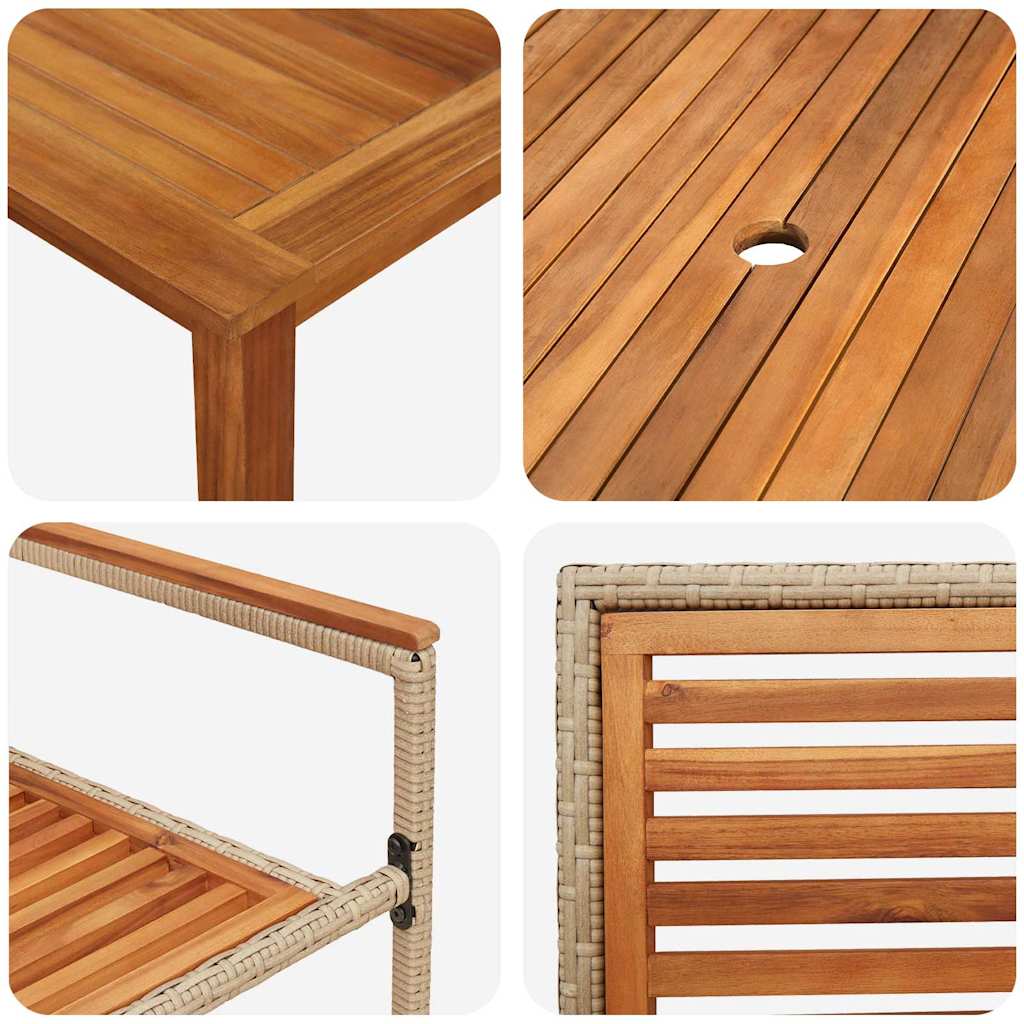 Garten Essgruppe 5 stk. Beige Massivholz Akazie