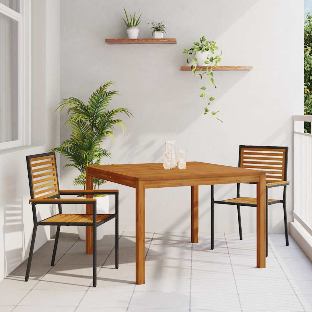 Garten Essgruppe 3 pcs Schwarz Massivholz Akazie