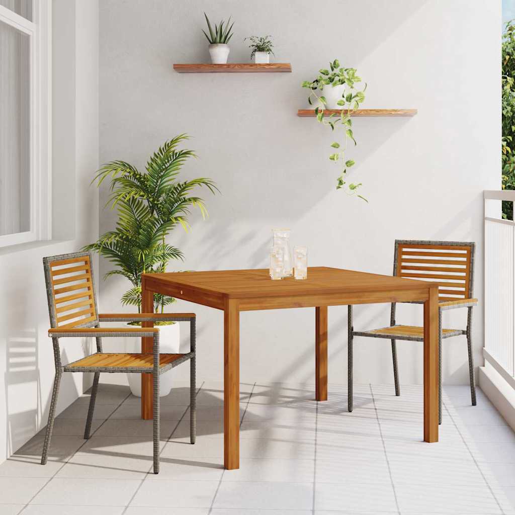 Garten Essgruppe 3 pcs Grau Massivholz Akazie