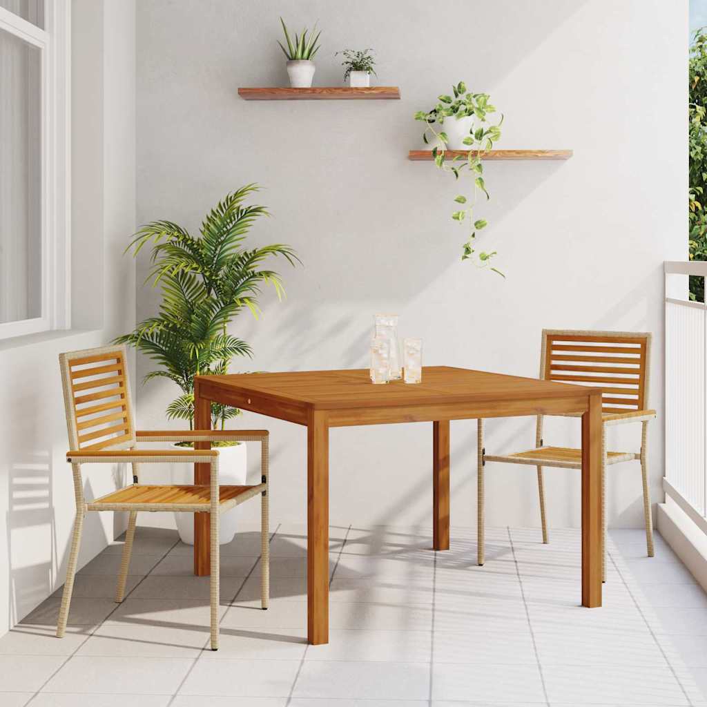 Garten Essgruppe 3 pcs Beige Massivholz Akazie