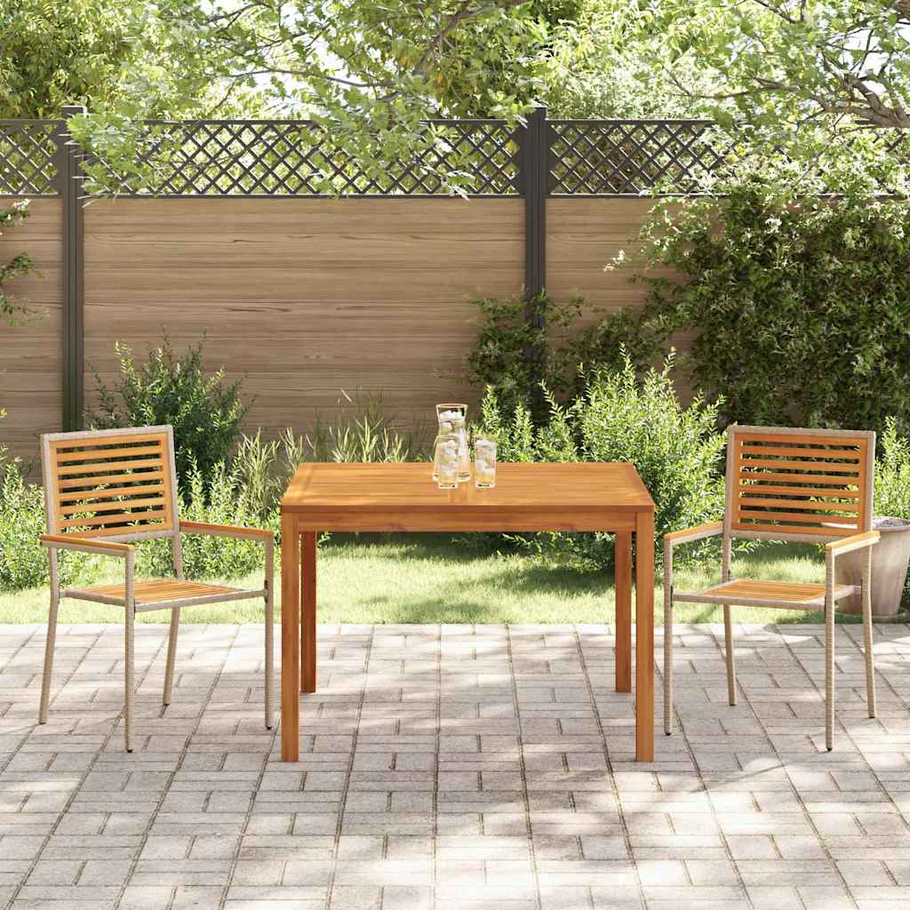 Garten Essgruppe 3 pcs Beige Massivholz Akazie